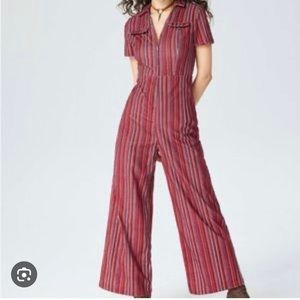 Red striped jumpsuit- new with tags!